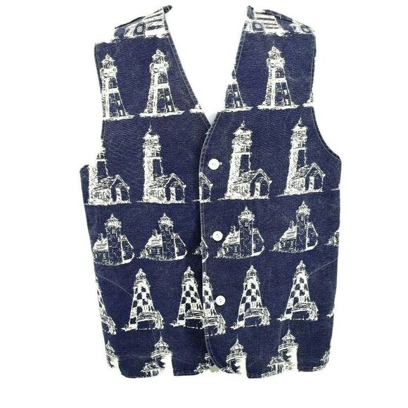 Michigan Rag Company Lighthouse Vest Blue Denim - Picture 1 of 12